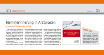 “Terminerinnerung in Arztpraxen” als Buch-Tipp in “Die ZahnarztWoche”